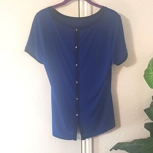 Anne Klein Back Button Top